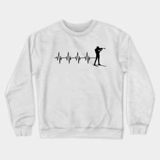 Cross country skiing heartbeat Crewneck Sweatshirt